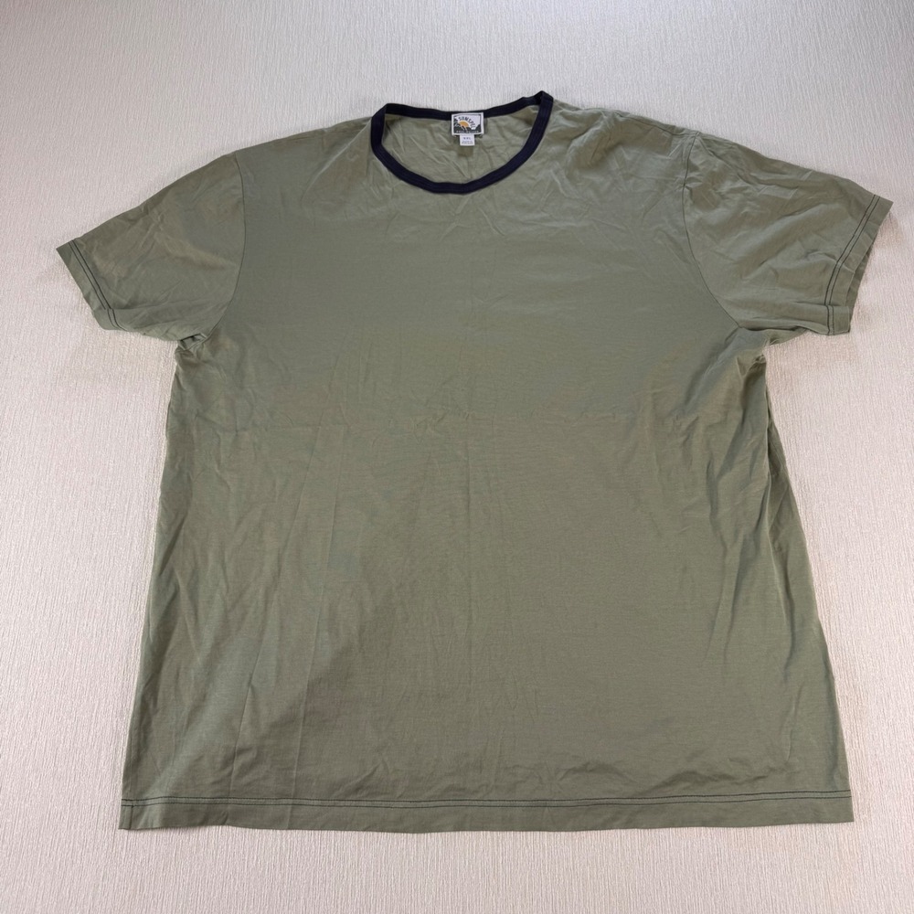Sunspel Paul Weller Olive Green Ringer T-Shirt Made in England Mens XXL